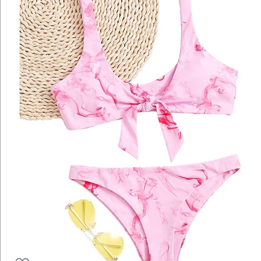 Pink tie die bikini